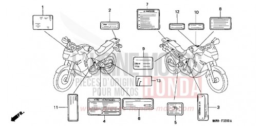 ETIQUETTE DE PRECAUTIONS XL600VX de 1999